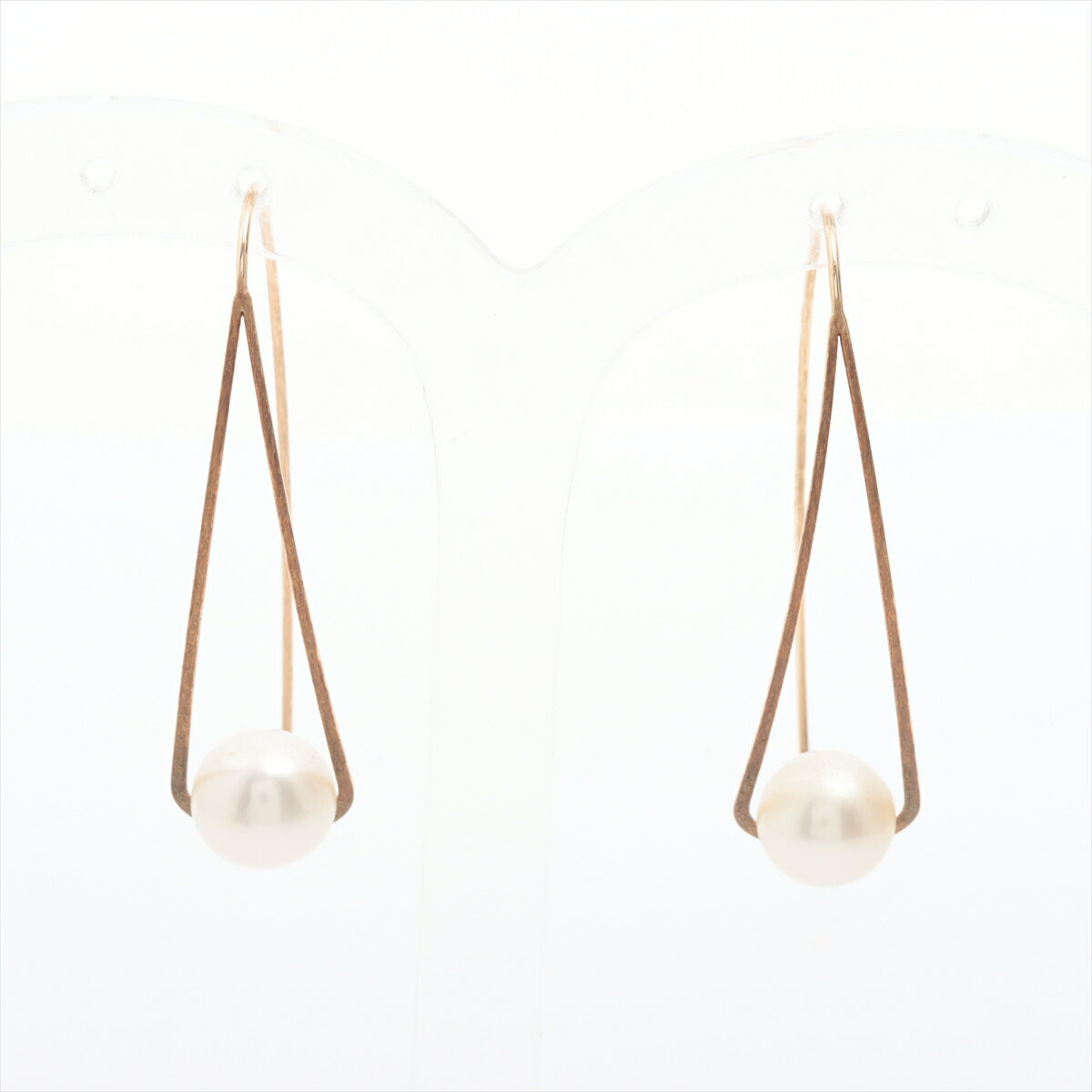 【中古】アガット パール ピアス K10(YG) 3.1g 約8.5mm～9.0mm