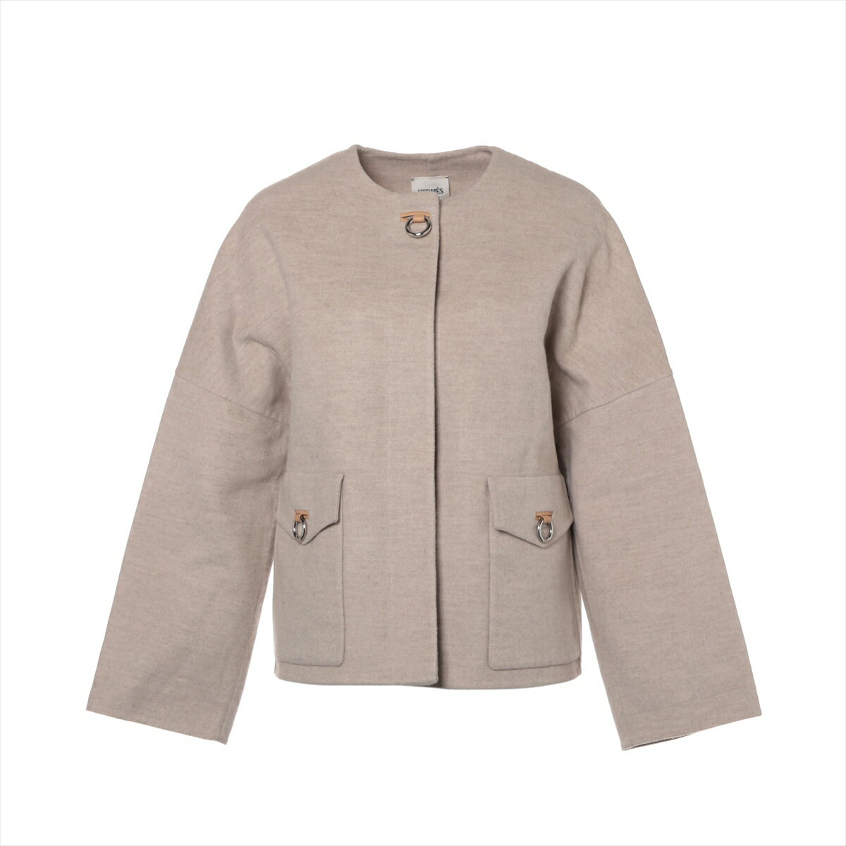 【中古】エルメス 23SS カシミヤ ショートコート 34 レディース ベージュ 3E0109DZのサムネイル