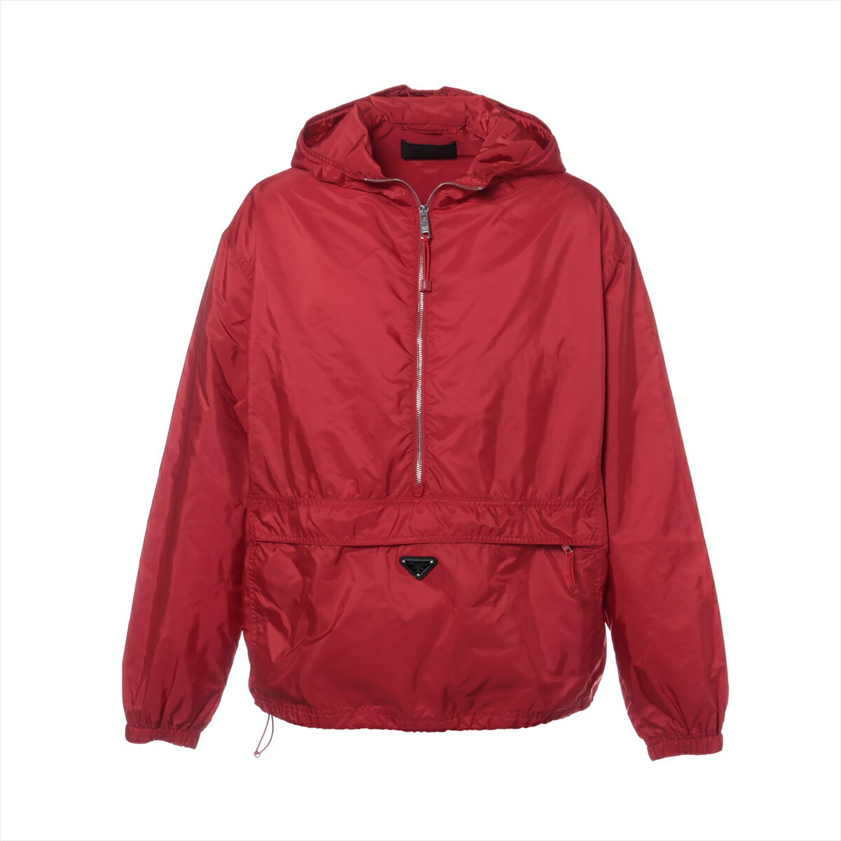 【中古】プラダ Re Nylon リ ナイロン 23年 ナイロン ナイロンジャケット M メンズ レッド アノラック SGC534 トライアングルロゴ