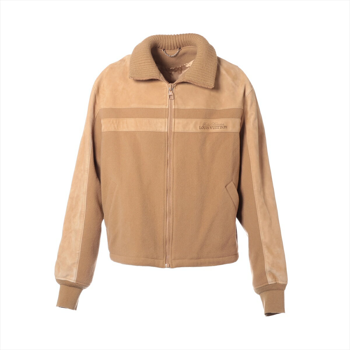 【中古】ヴィトン 23SS ウール×ナイロン ジャケット 50 メンズ ベージュ RM2319 HOL05ET25 レザー切替