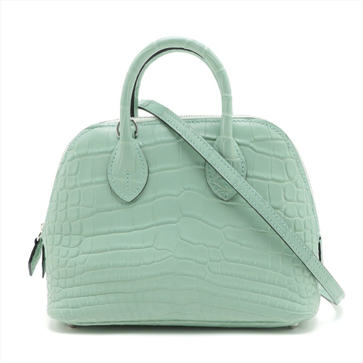 【中古】エルメス ボリード1923 ミニ18 アリゲーターマット ヴェールドー シルバー金具 B:2023年のサムネイル