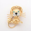 【中古】ヴァンクリーフ&アーペル アニマルクリップ エメラルド ダイヤ ブローチ 750(YG×WG) 12.7g スモールモデル