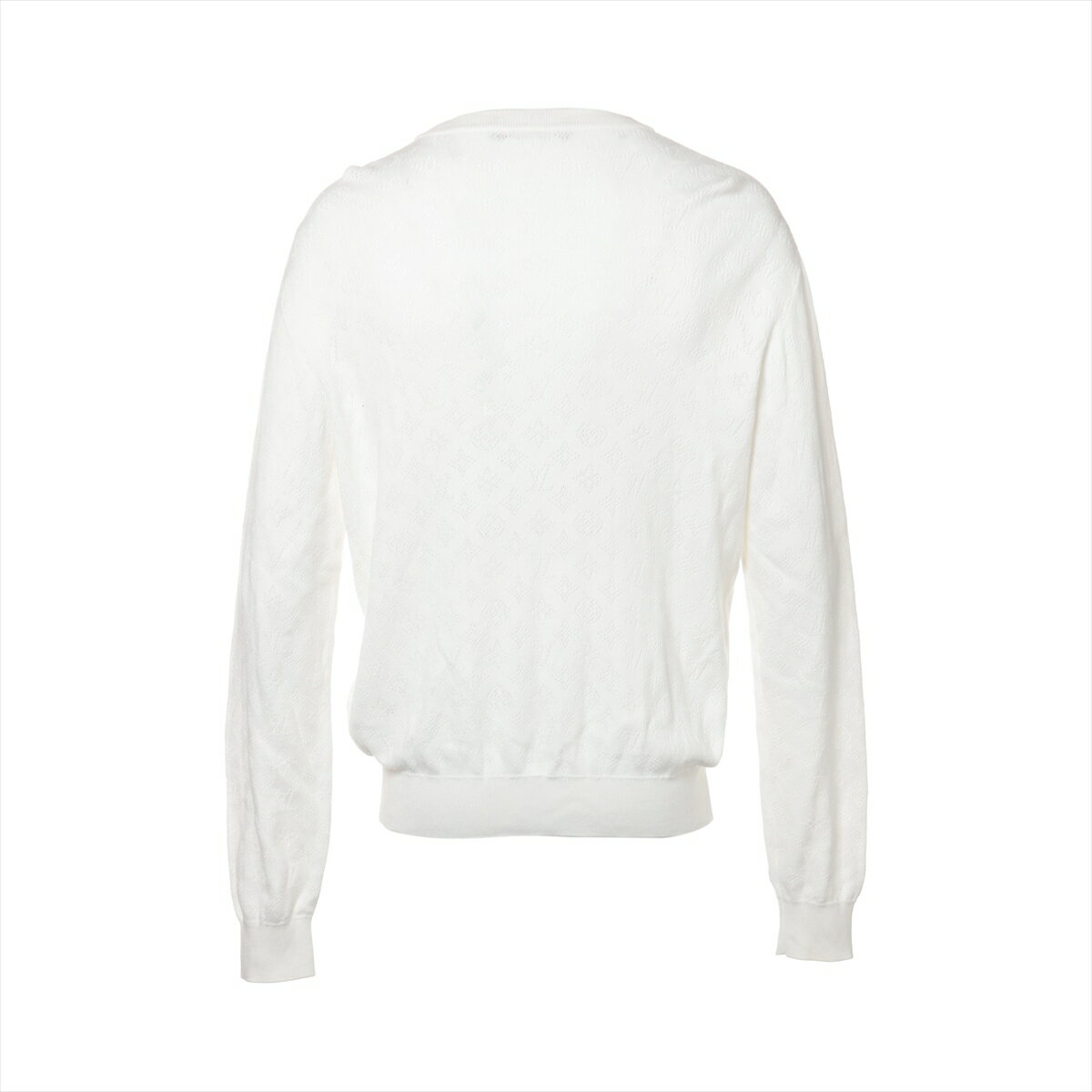 【中古】ヴィトン 25SS コットン スウェット M メンズ ホワイト RM251MQ モノグラムポインテールコットンプルオーバー