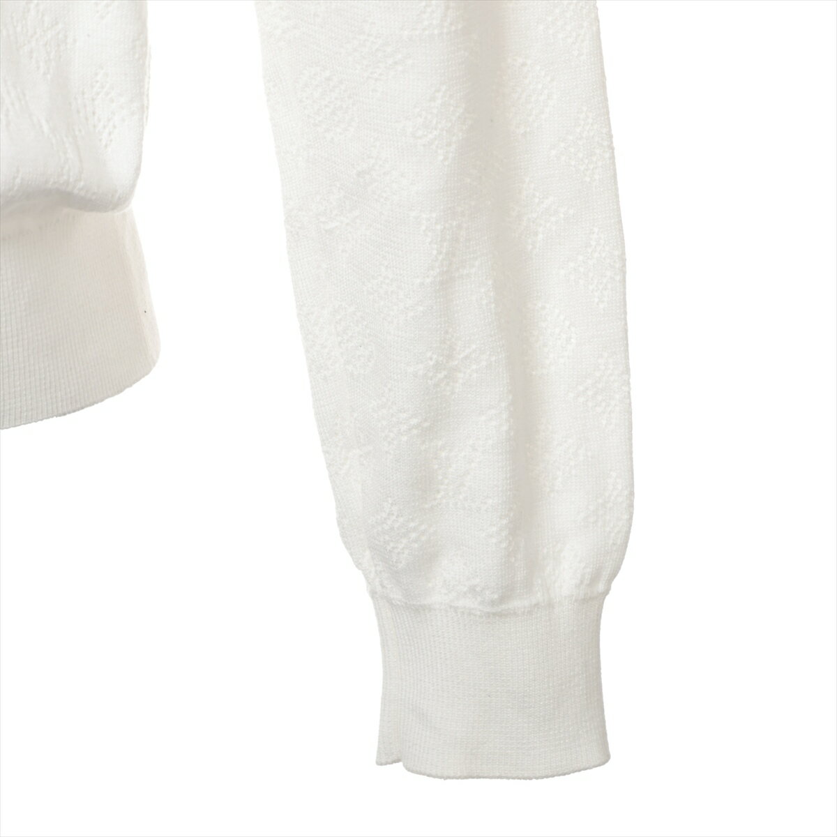 【中古】ヴィトン 25SS コットン スウェット M メンズ ホワイト RM251MQ モノグラムポインテールコットンプルオーバー