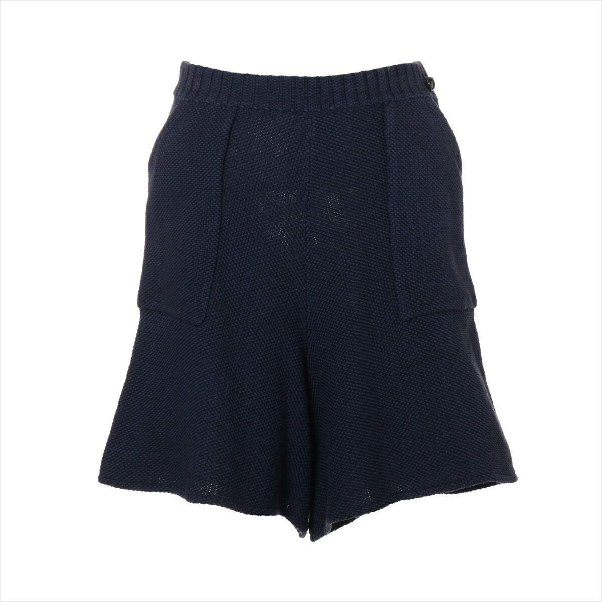 【中古】シャネル P51 コットン ショートパンツ 34 レディース ネイビー P51261K06578