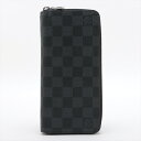 【中古】ヴィトン ダミエグラフィット ジッピーウォレットヴェルティカル N63095 ブラック ラウンドジップウォレット RFID反応有