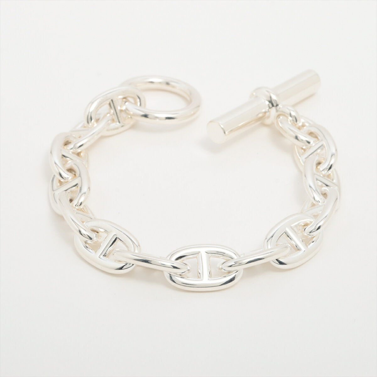 【中古】エルメス シェーヌダンクルMM ブレスレット 13コマ 925 48.9g シルバー