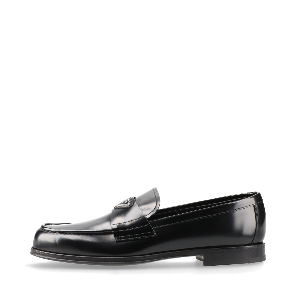 【中古】プラダ トライアングルロゴ レザー ローファー 11 メンズ ブラック 2DB209 箱あり