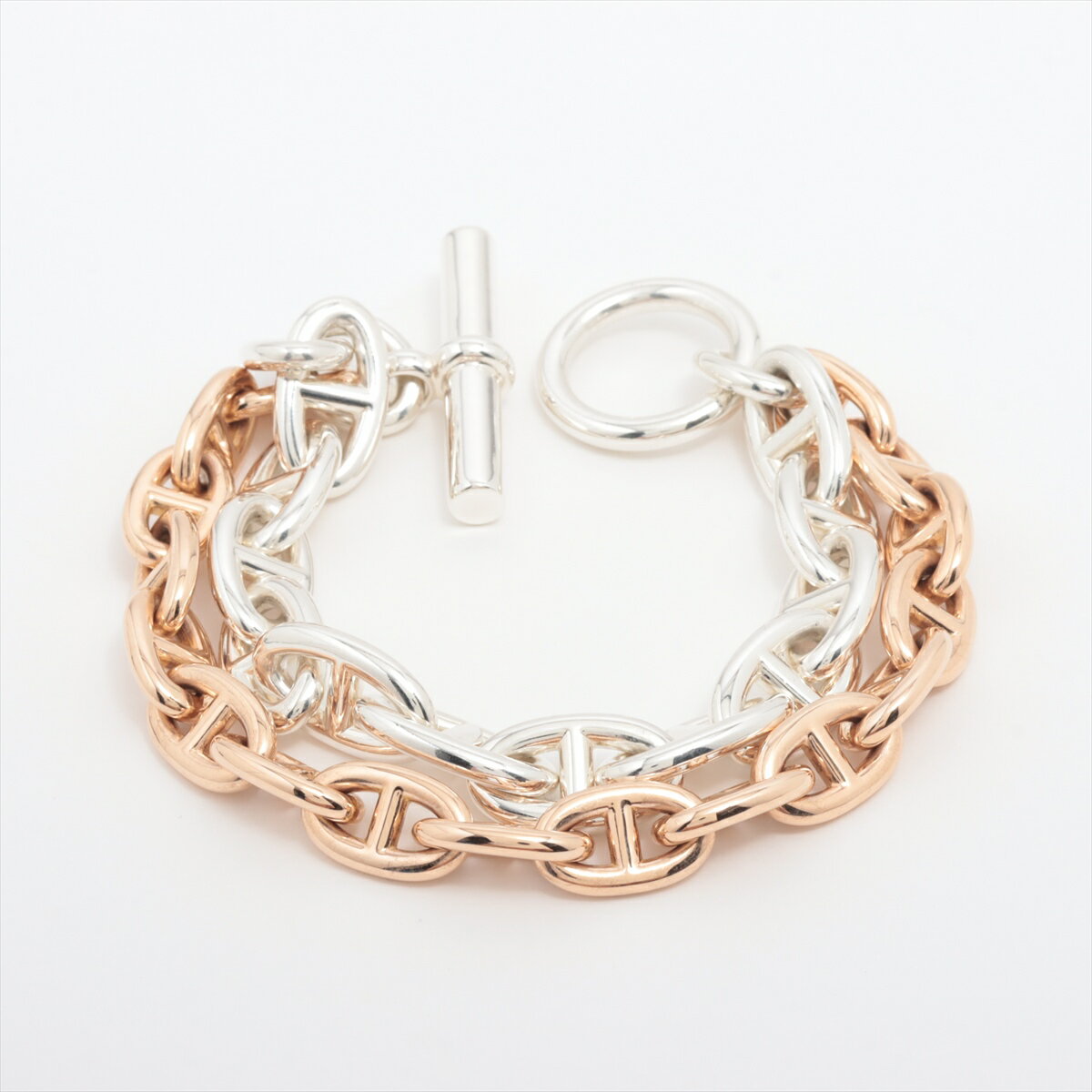 【中古】エルメス シェーヌダンクル ブレスレット GM13コマ×MM17コマ 925 140.1g シルバーのサムネイル