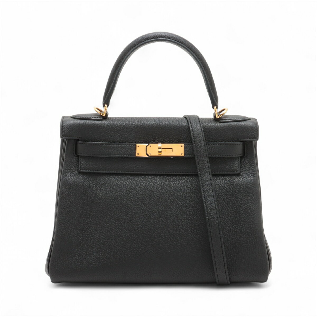【中古】エルメス ケリー28 ルトゥルネ トゴ ブラック ゴールド金具 C:2018年(4)