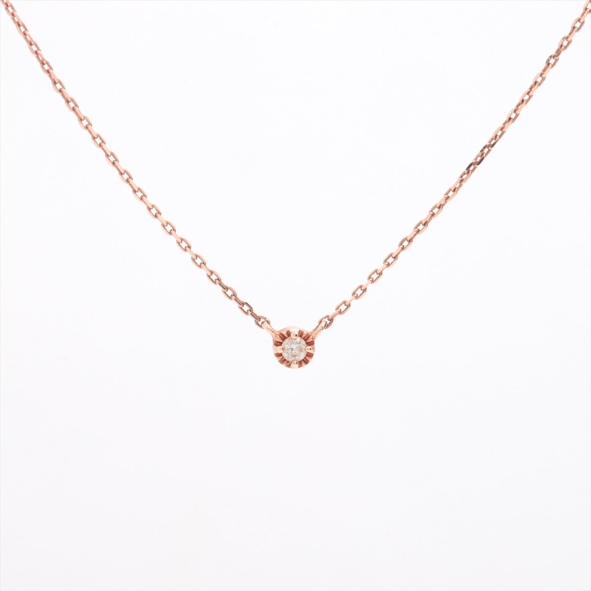 【中古】エテ ダイヤ ネックレス K10(PG) 0.9g 0.02