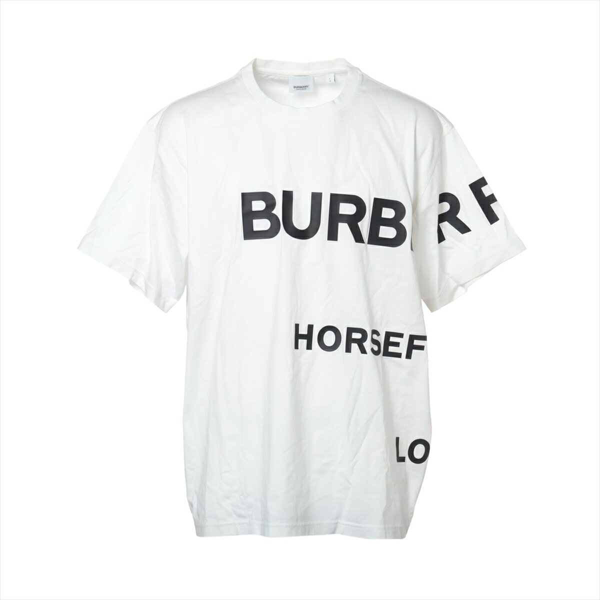 【中古】バーバリー ホースフェリー ティッシ期 コットン Tシャツ L メンズ ホワイト 8040691
