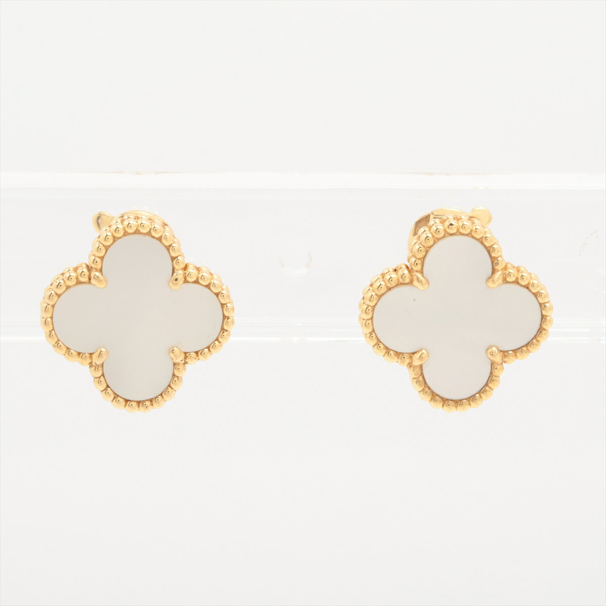 【中古】ヴァンクリーフ&アーペル ヴィンテージアルハンブラ シェル ピアス 750(YG) 7.4gのサムネイル