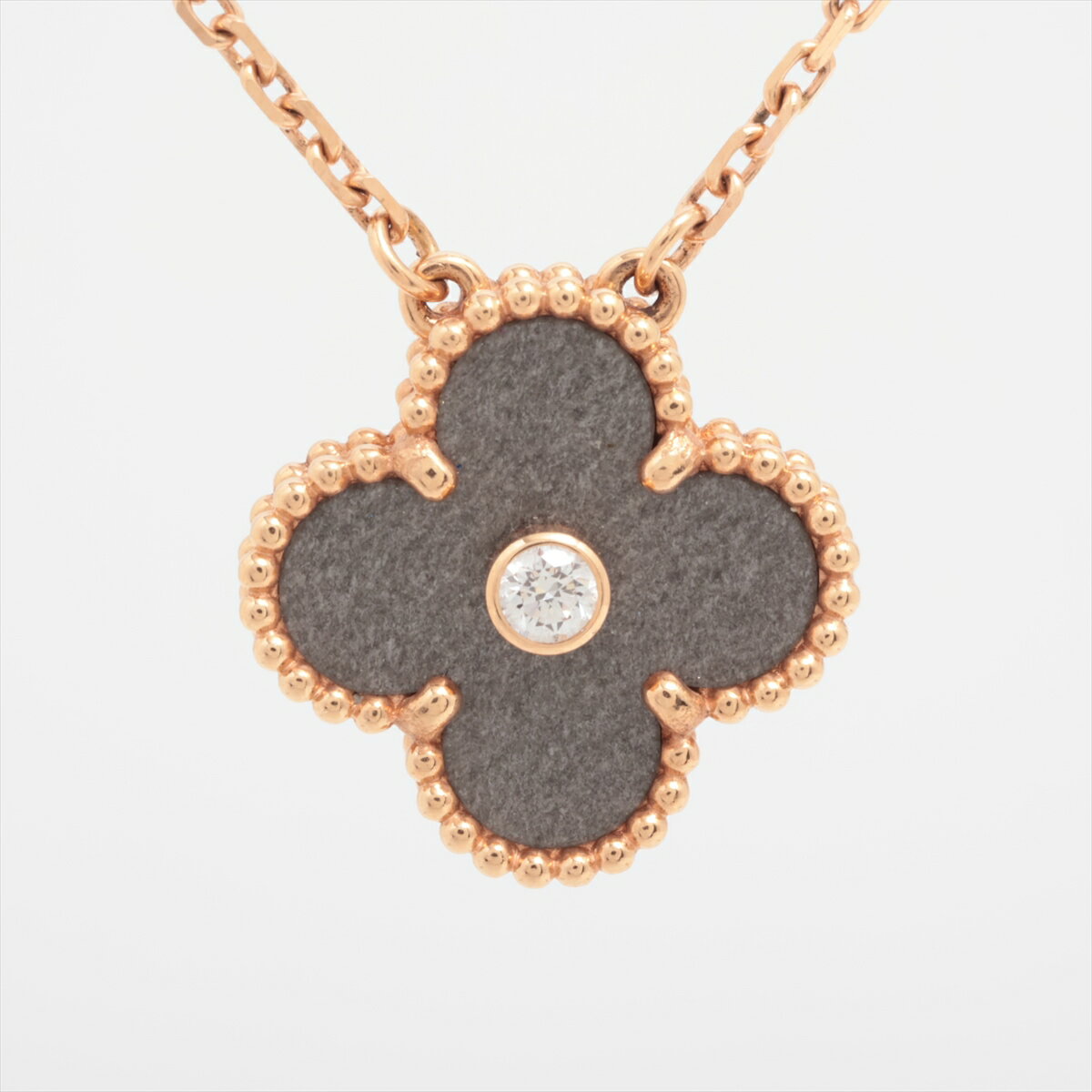 【中古】ヴァンクリーフ&アーペル ヴィンテージアルハンブラ オブシディアン ダイヤ ネックレス 750(PG) 6.1g VCARP9T000 2023年ホリデー限定のサムネイル