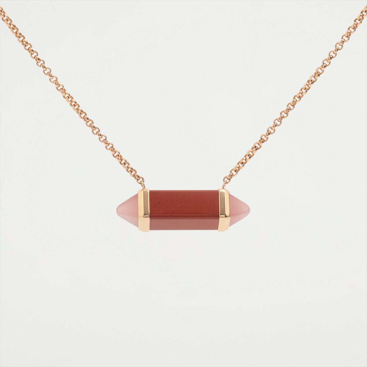 【中古】カルティエ ベルランゴ カルセドニー 色石 ネックレス 750(PG) 7.9g