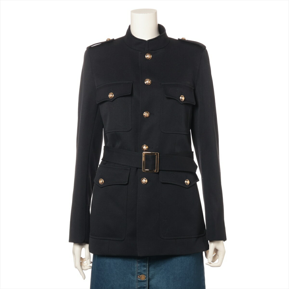 楽天ALLU 楽天市場店【中古】セリーヌ エディ期 ウール ジャケット 34 レディース ブラック 2V34G092D ベルト取り外し可