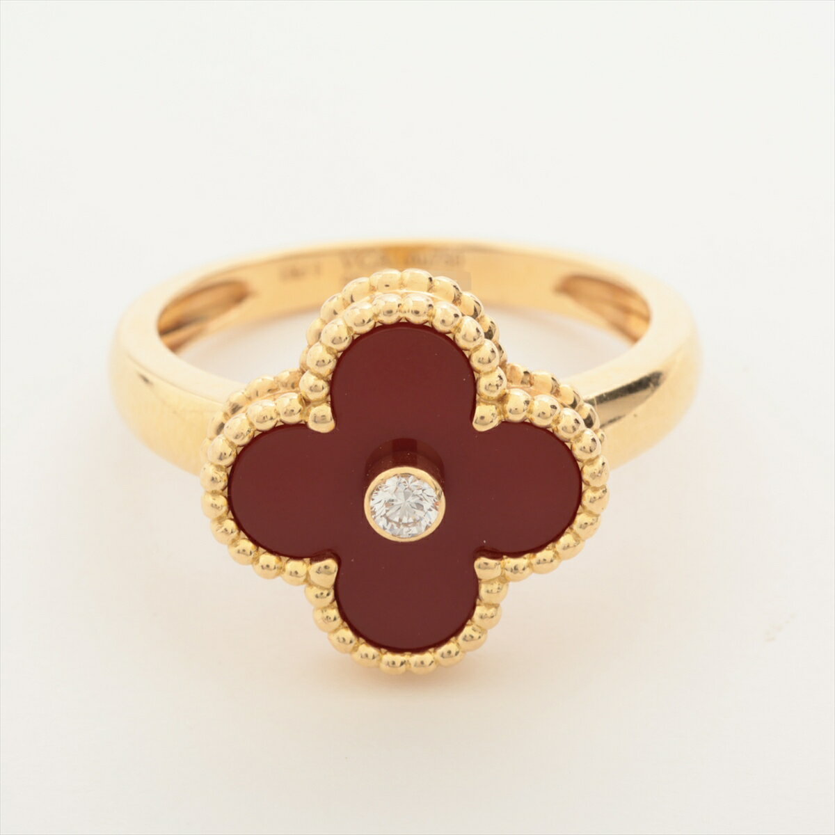 【中古】ヴァンクリーフ&アーペル ヴィンテージアルハンブラ カーネリアン ダイヤ リング 750(YG) 7.3g 0.06 59のサムネイル