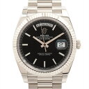 【中古】ロレックス デイデイト 228236 PT PT AT 黒文字盤