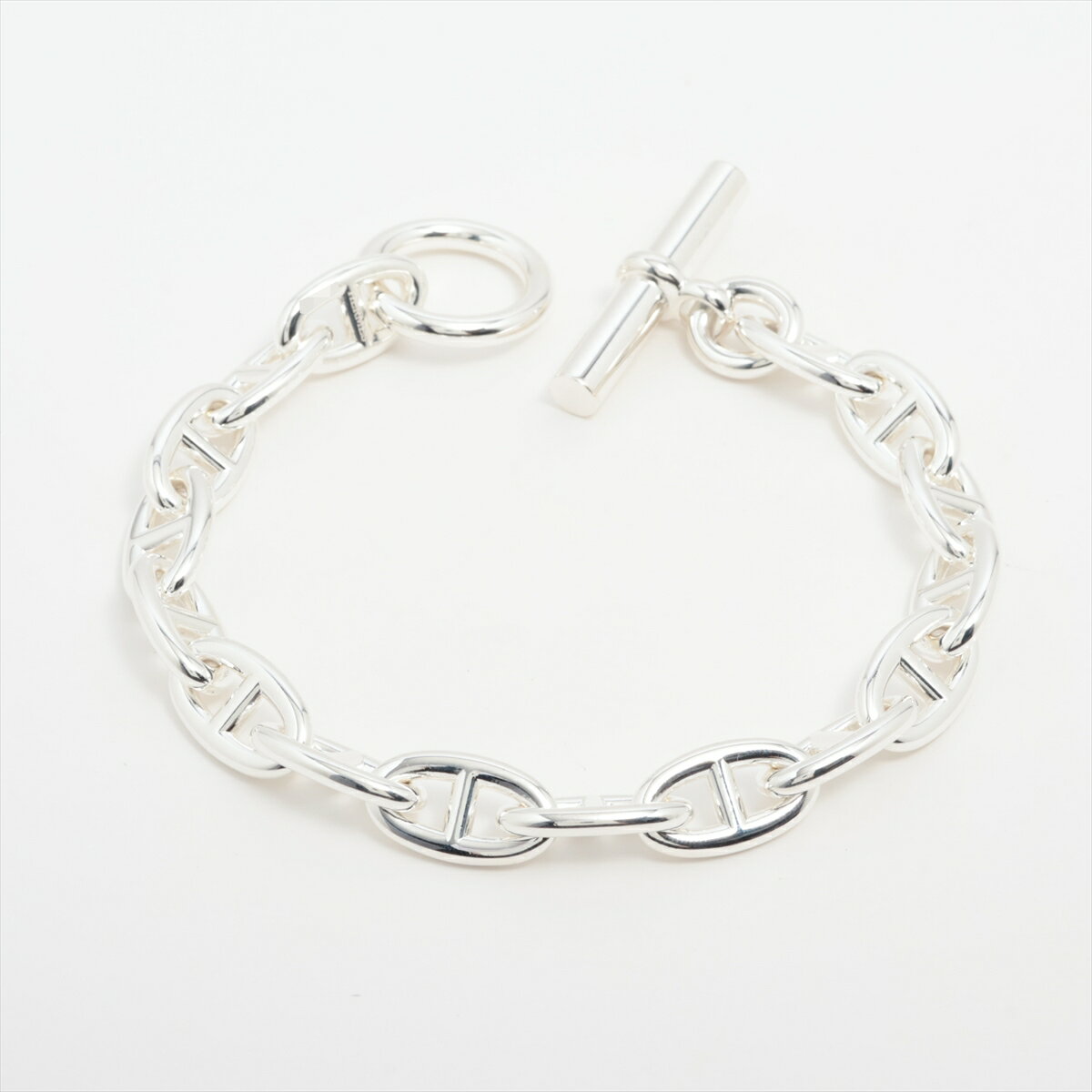 【中古】エルメス シェーヌダンクルGM ブレスレット 16コマ 925 82.6g シルバーのサムネイル