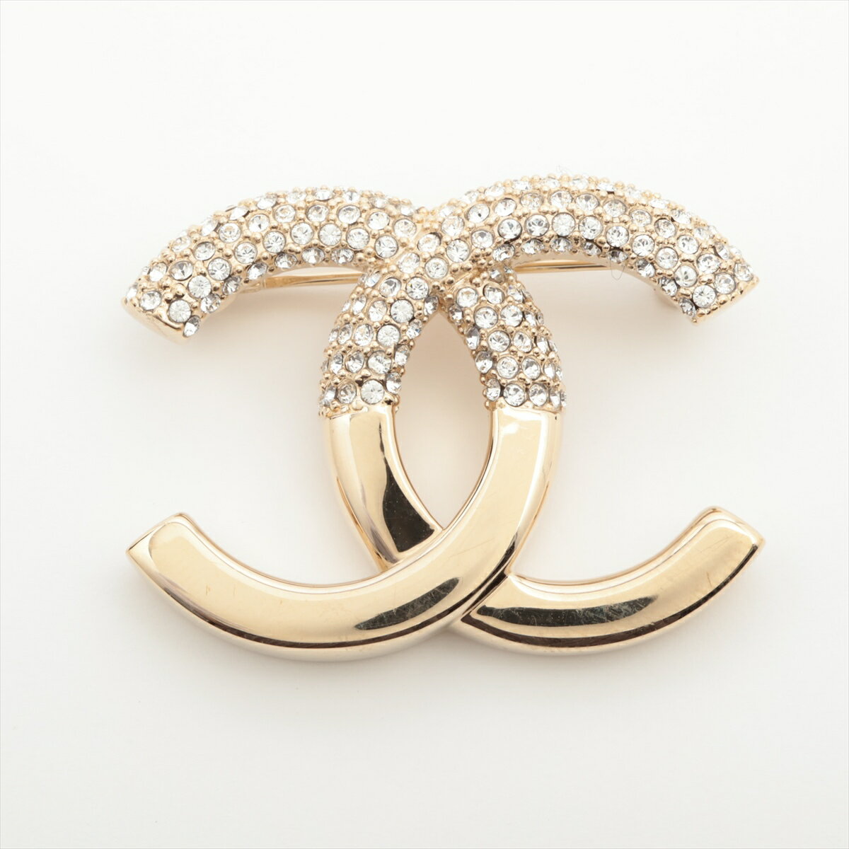 【中古】シャネル ココマーク L22K ブローチ GP×ラインストーン ゴールドのサムネイル