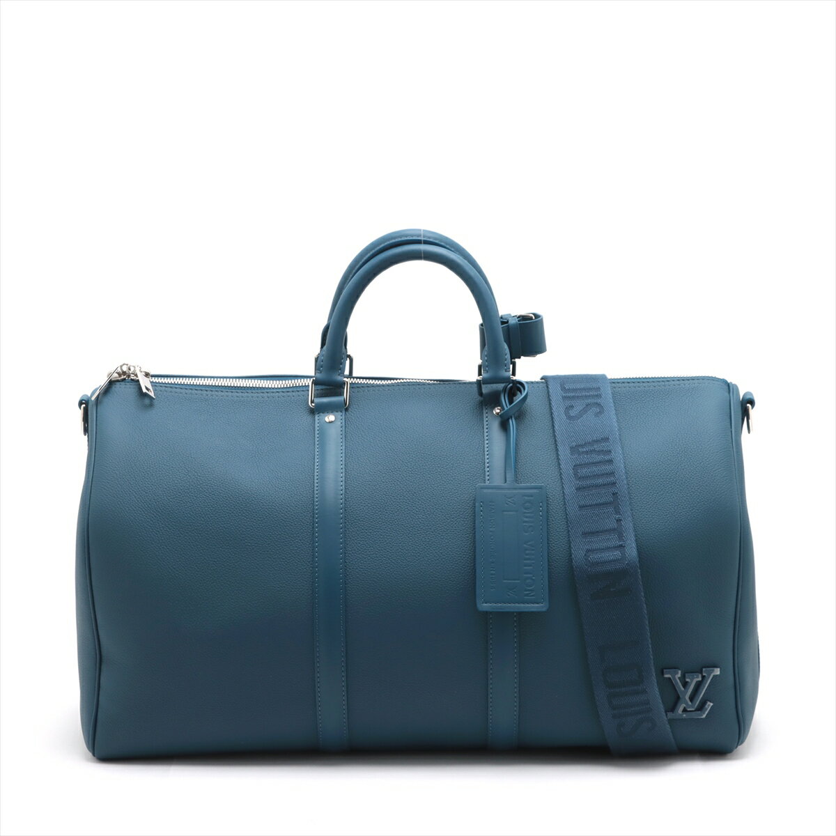 【中古】ヴィトン LVアエログラム キーポル バンドリエール50 M23727 ネイビー RFID反応あり