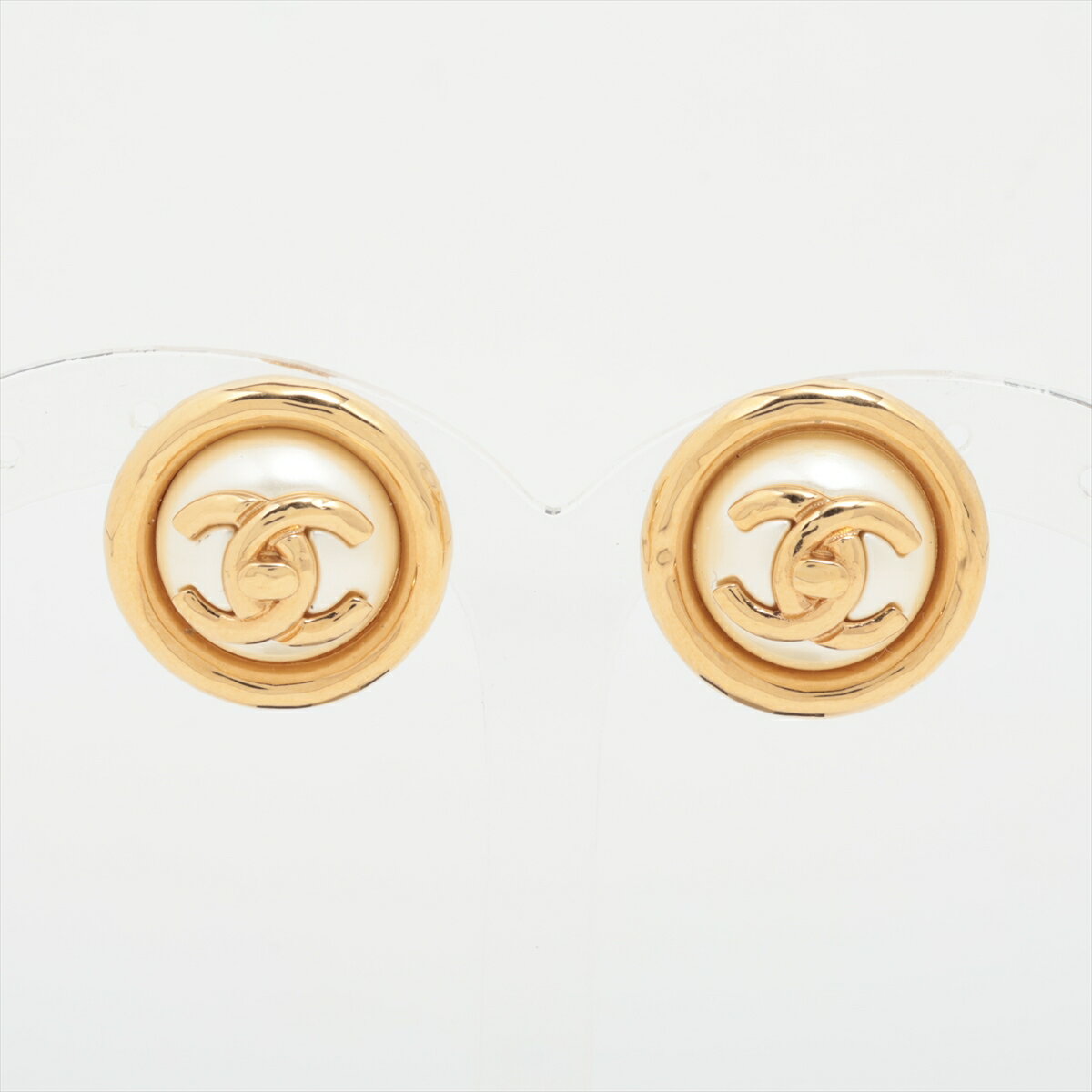 【中古】シャネル ココマーク B24A ピアス(両耳用) GP×フェイクパール ゴールドのサムネイル