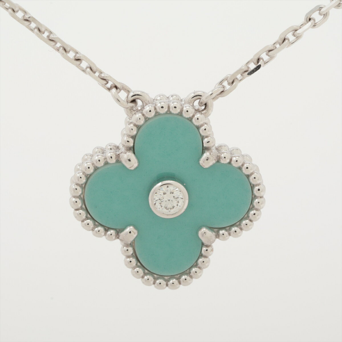 【中古】ヴァンクリーフ&アーペル ヴィンテージアルハンブラ セーブル ダイヤ ネックレス 750(WG) 7.1g VCARP9RU00 2022年ホリデー限定のサムネイル