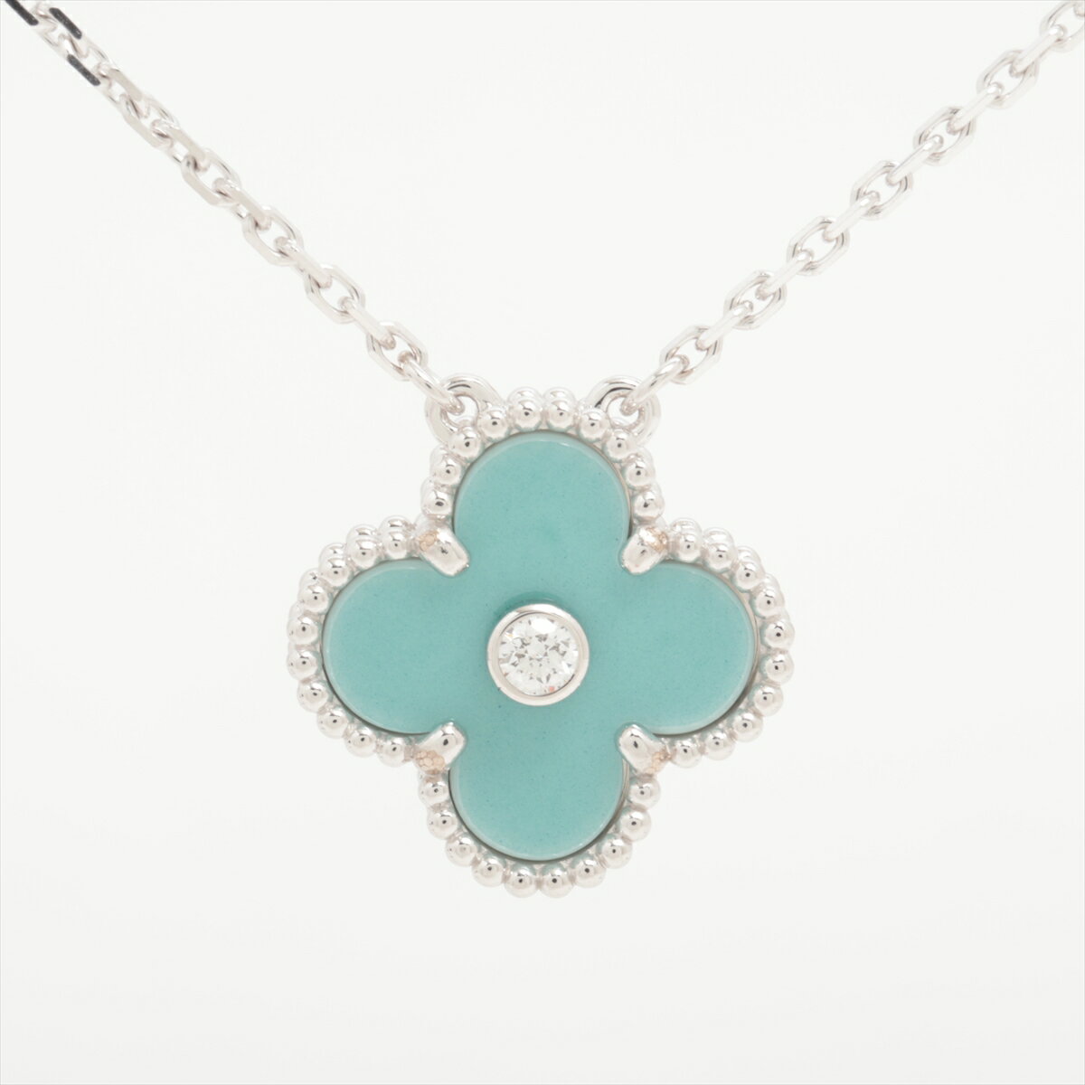 【中古】ヴァンクリーフ&アーペル ヴィンテージアルハンブラ セーブル ダイヤ ネックレス 750(WG) 7.4g VCARP9RU00 セラドングリーン 2022年 ホリデーシーズン限定のサムネイル