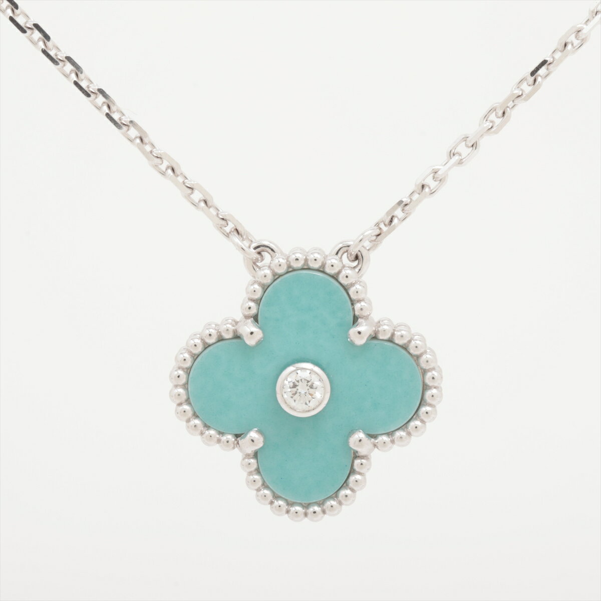 【中古】ヴァンクリーフ&アーペル ヴィンテージアルハンブラ セーブル ダイヤ ネックレス 750(WG) 7.2g セラドングリーン 2022年 ホリデーシーズン限定 VCARP9RU00のサムネイル