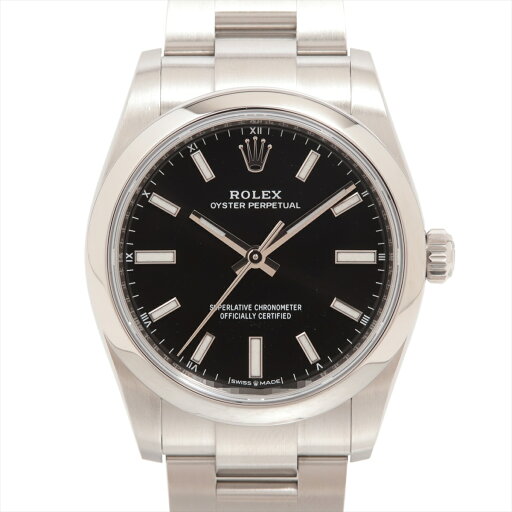【中古】ロレックス オイスターパーペチュアル 124200 SS SS AT 黒文字盤