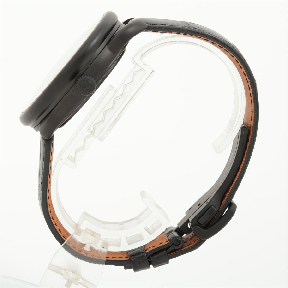 【中古】エルメス アルソー ルゥール ドゥ ラ リュンヌ AR1.842 TI TI×革 AT 黒文字盤