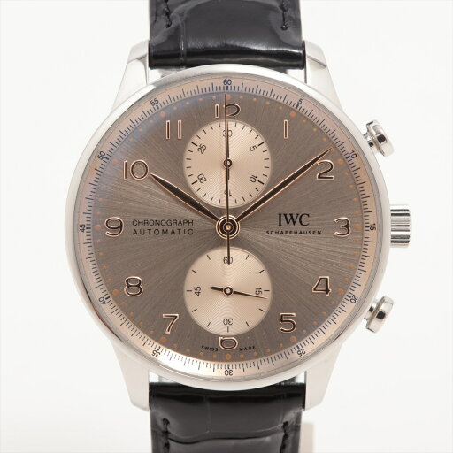 【中古】IWC ポルトギーゼ クロノグラフ IW371624 SS SS×革 AT シャンパン文字盤 【中古】IWC ポルトギーゼ クロノグラフ IW371624 SS SS×革 AT シャンパン文字盤