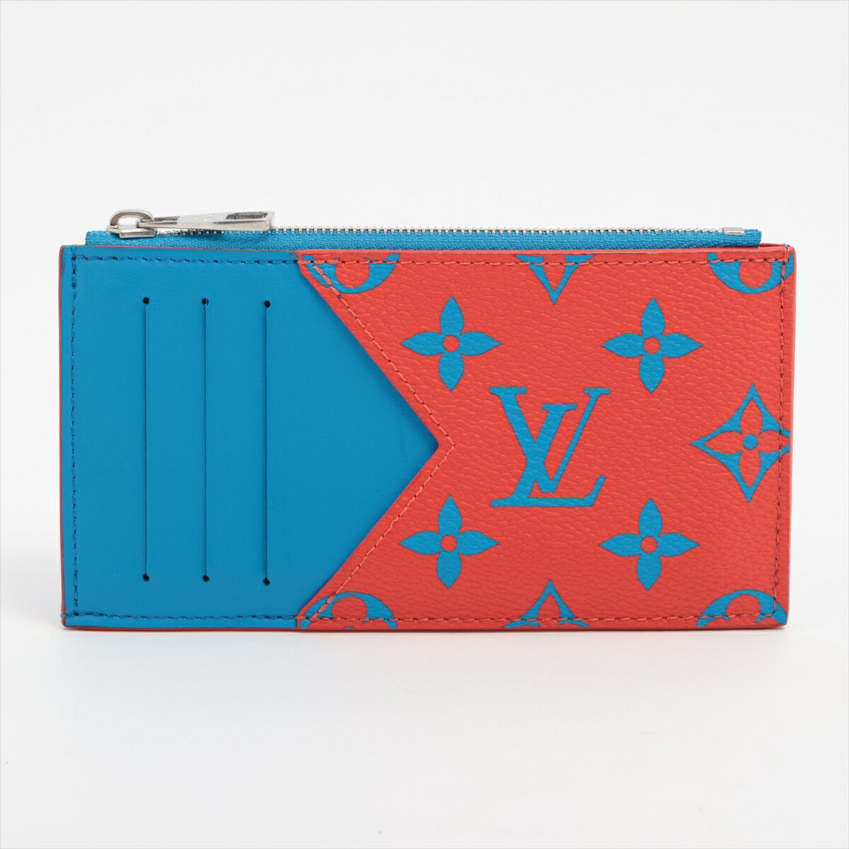 【中古】ヴィトン モノグラム その他 型番 ブルーxレッド コインケース M14762 モノグラムグロウ コインカードケース RFID反応有のサムネイル