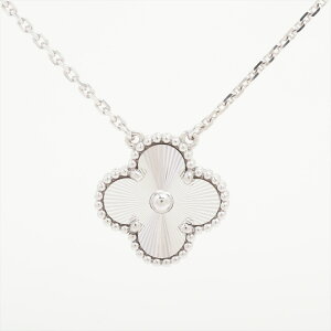 【中古】ヴァンクリーフ&アーペル ヴィンテージアルハンブラ ギョーシェ ネックレス 750(WG) 7.1g VCARP7XG00