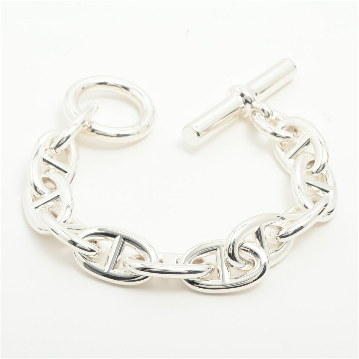 【中古】エルメス シェーヌダンクルTGM ブレスレット 11コマ 925 105.0g シルバーのサムネイル