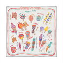 【中古】エルメス カレ70 Funny Ice Cream ファニー アイスクリーム スカーフ シルク ホワイト