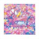 【中古】エルメス カレ90 La Vallee de Cristal 水晶の谷の風景 スカーフ シルク マルチカラー