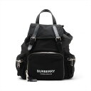 【中古】バーバリー ナイロンxレザー バックパック/リュック ブラック