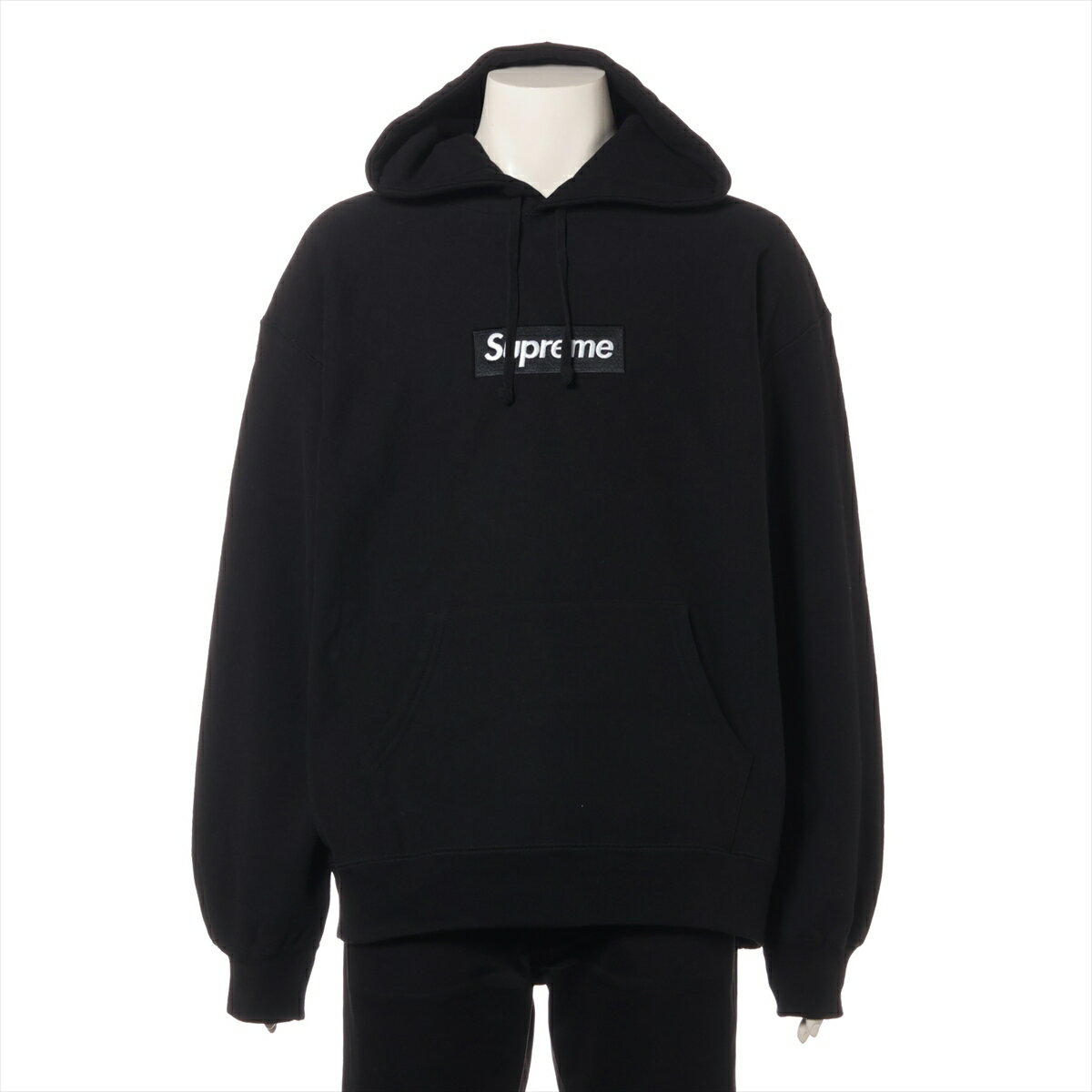 【中古】シュプリーム 23AW コットン パーカー L メンズ ブラック ボックスロゴ