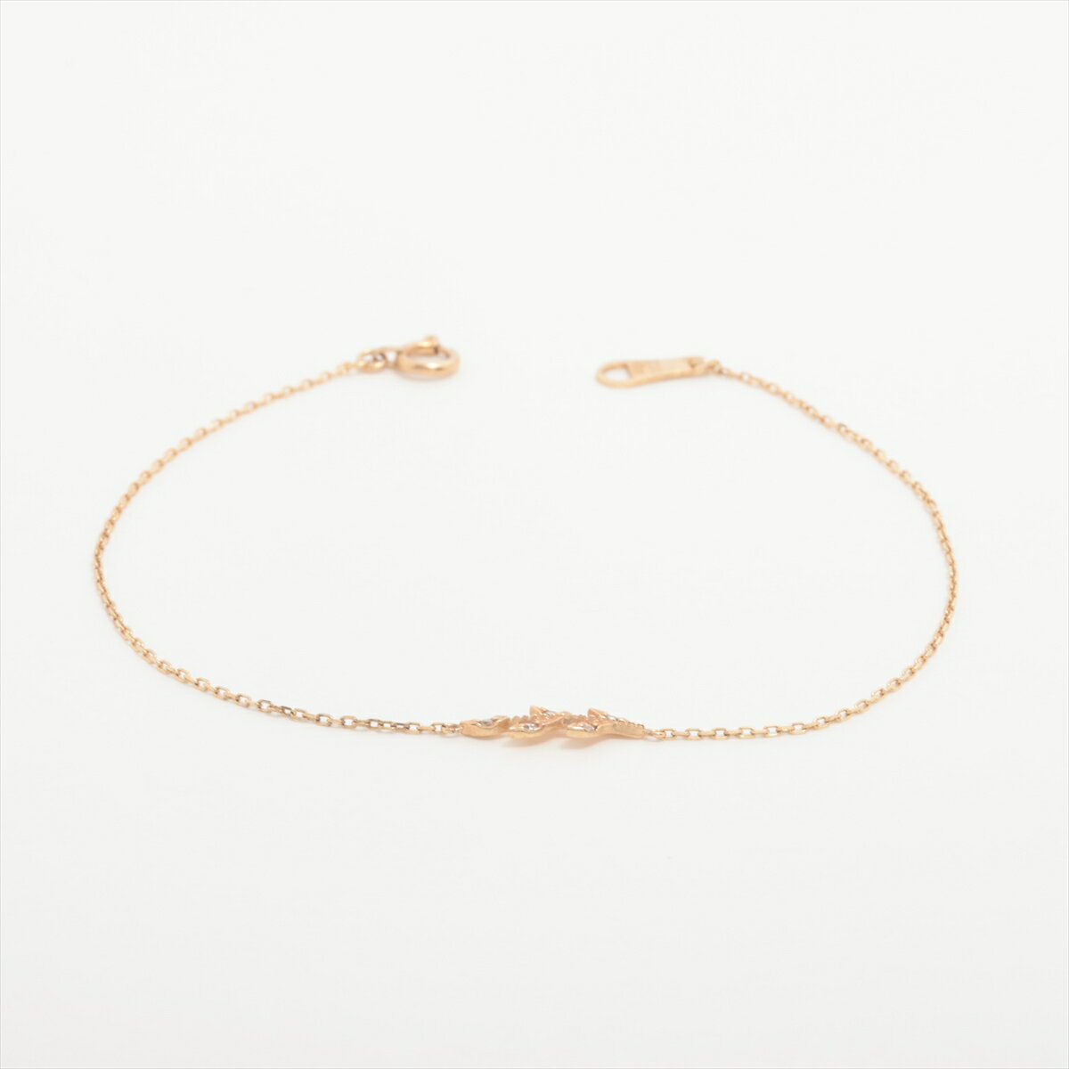 【中古】アガット ダイヤ ブレスレット K10(YG) 0.6g 0.03