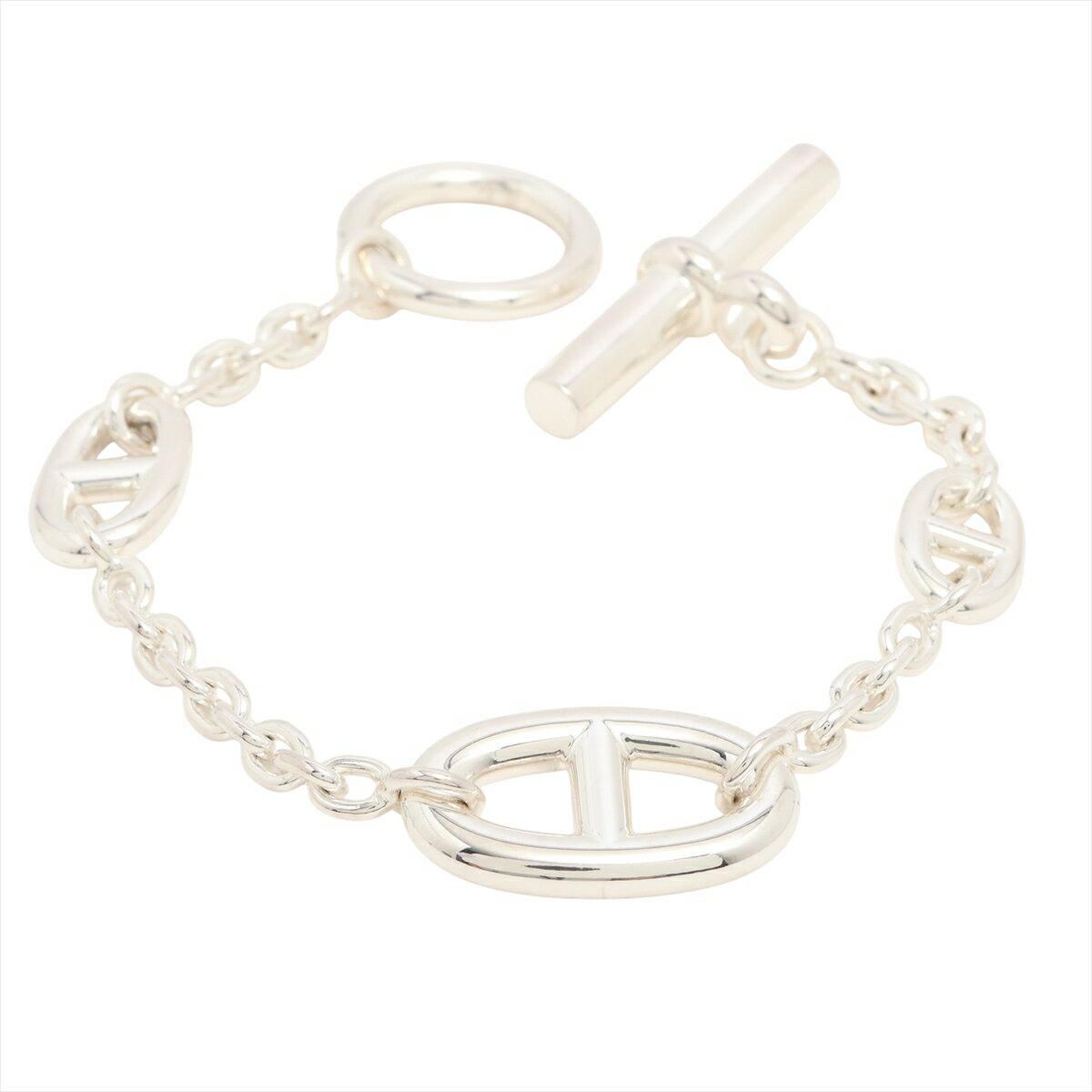 【中古】エルメス シェーヌダンクル ファランドール ブレスレット SH 925 24.7g シルバーのサムネイル