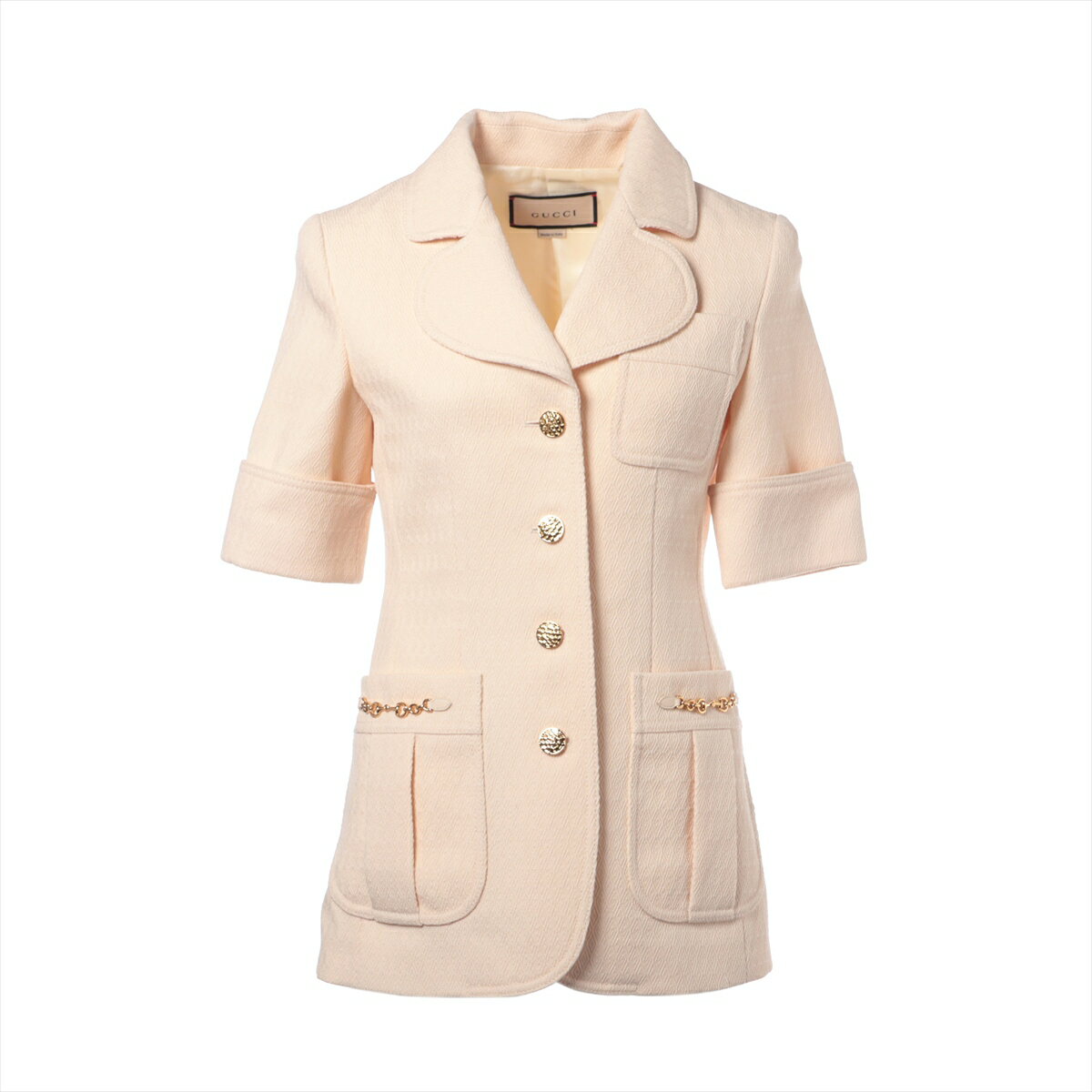 【中古】グッチ ホースビット ウール ジャケット 36 レディース ベージュ 643288