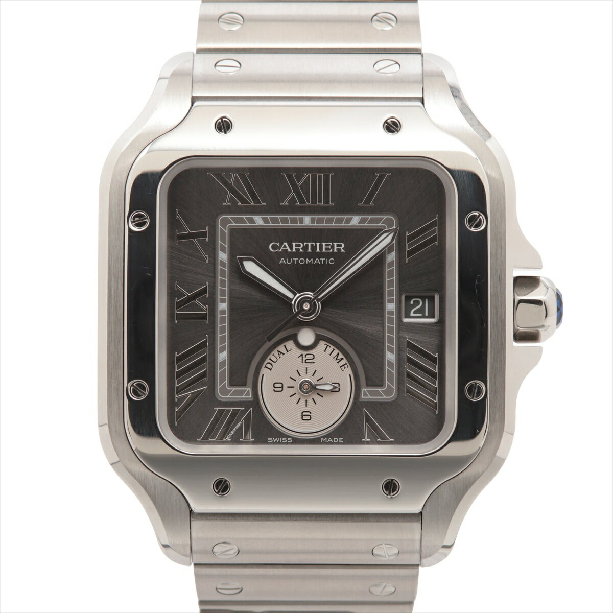 【中古】カルティエ サントス ドゥ カルティエ LM WSSA0076 SS SS AT グレー文字盤 あまりごま4