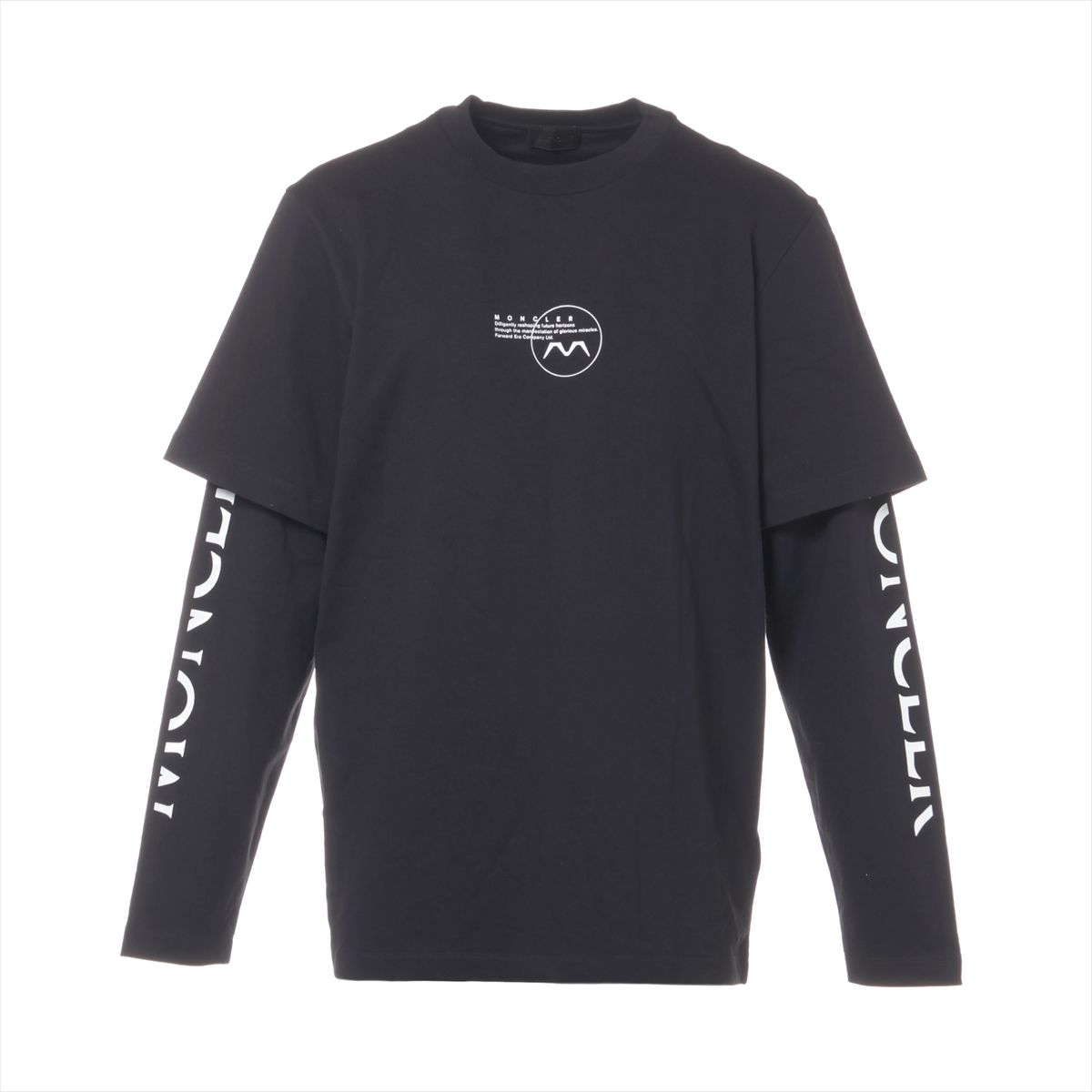 【中古】モンクレール 22年 コットン ロングTシャツ M メンズ ブラック H20918D00006 メルトブラックコ..