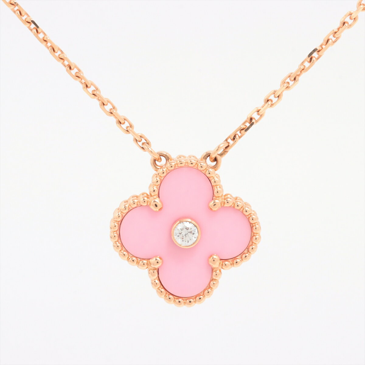 【中古】ヴァンクリーフ&アーペル ヴィンテージアルハンブラ セーブル ネックレス 750(PG) 6.6g 2015年ホリデーシーズン限定のサムネイル