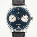 【中古】IWC ポルトギーゼ IW500112 SS SS×革 AT 青文字盤 カレンダー盤汚れ