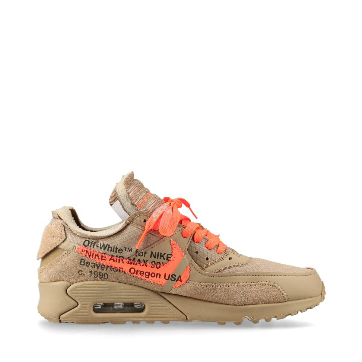 【中古】ナイキ×オフホワイト AIR MAX 90 ファブリック スニーカー 27cm メンズ ベージュ AA7293-200