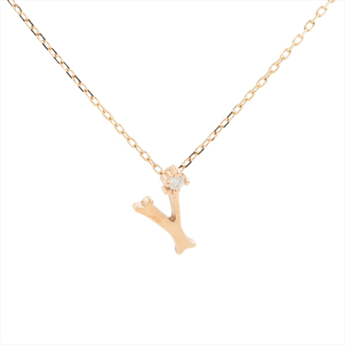【中古】エテ イニシャル ダイヤ ネックレス K10(YG) 0.7g