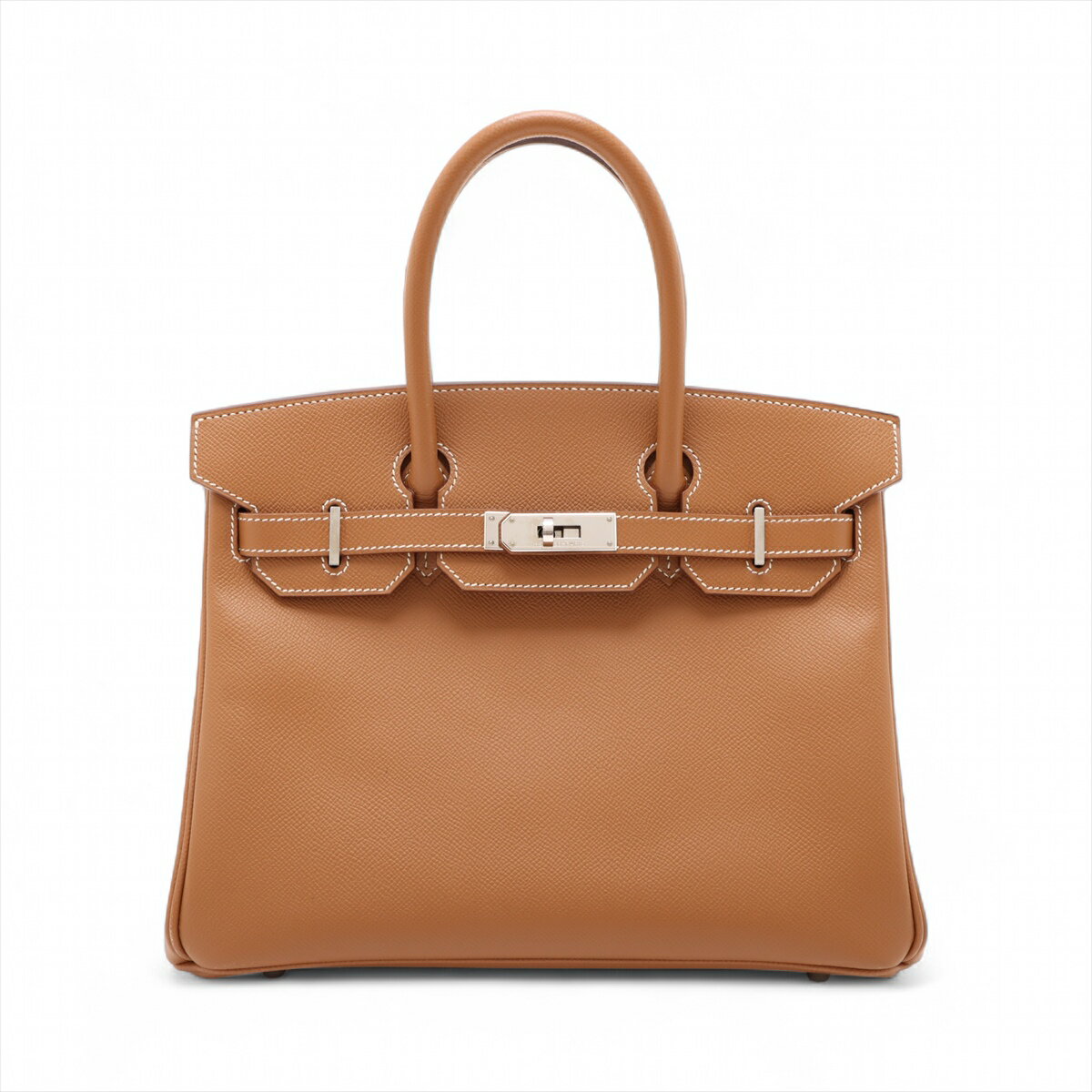 【中古】エルメス バーキン30 ルトゥルネ ヴォーエプソン ゴールド シルバー金具 □N:2010年(4)