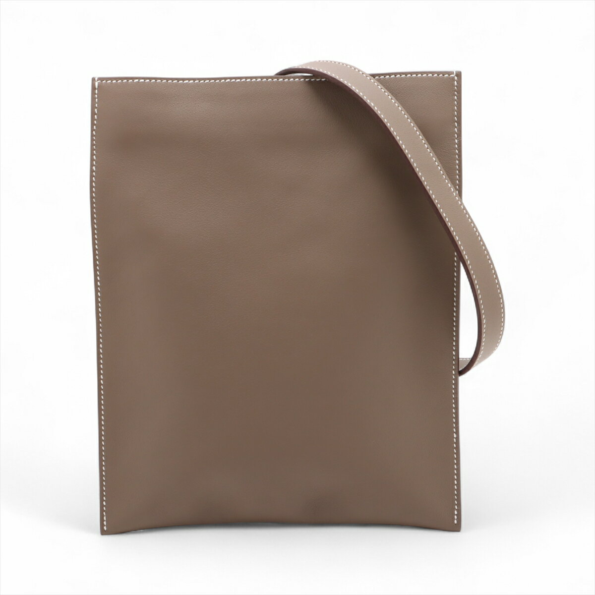 【中古】エルメス ポルトフォイユ ポッシャンプリュス ヴォースイフト エトゥープ シルバー金具 U:2022年